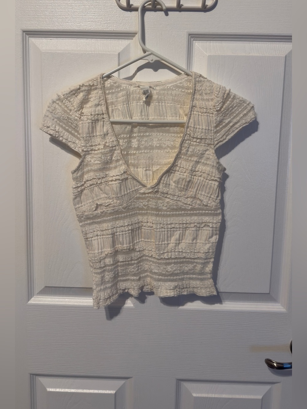 Tilly’s Cream Ruffled Top